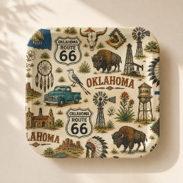 Oklahoma Route 66 Prairie-feest Papieren Bordje
