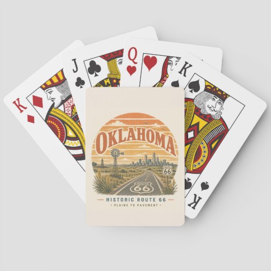 Oklahoma Route 66 Prairie Highway Spelavond Pokerkaarten (Achterkant)