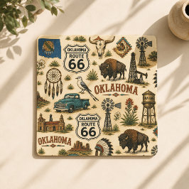 Oklahoma Route 66 Prairie Slokjes Kartonnen Onderzetters