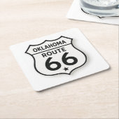 Oklahoma Route 66 Retro White Shield Onderzetter (Schuin)