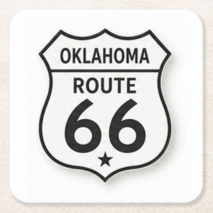 Oklahoma Route 66 Retro White Shield Onderzetter