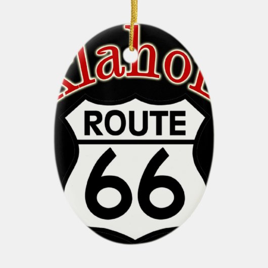 Oklahoma Route 66 Shield Keramisch Ornament (Voorkant)