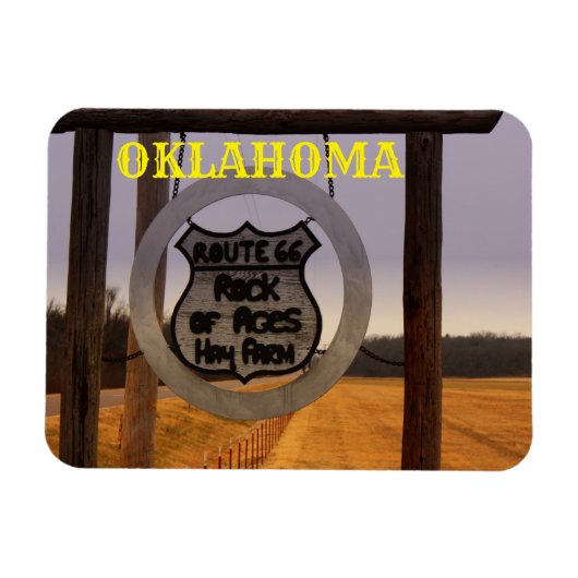 OKLAHOMA Route 66 Square MAGNET!! Magneet (Horizontaal)