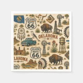 Oklahoma Route 66 Tafel Rondom Servet