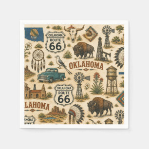 Oklahoma Route 66 Tafel Rondom Servet