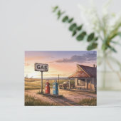Oklahoma Route 66 tankstation Briefkaart (Staand voorkant)