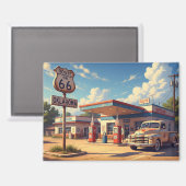 Oklahoma Route 66  tankstation Magneet (Voorkant / Achterkant)