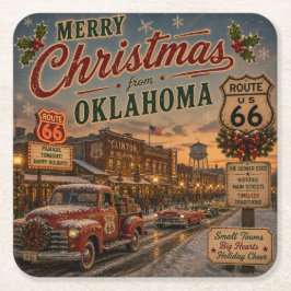 Oklahoma Route 66 Vakantie Drink Dekoratie Kartonnen Onderzetters