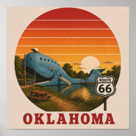 Oklahoma Route 66 Whale Sunset Poster