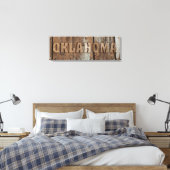 Oklahoma rustieke houten muur canvas teken afdruk (Insitu (Slaapkamer))