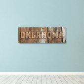 Oklahoma rustieke houten muur canvas teken afdruk (Insitu (Houten vloer))