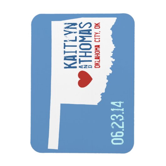 Oklahoma Save the Date - stad Magneet (Verticaal)