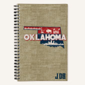 Oklahoma Schilderachtig staat silhouet gepersonali Notitieboek (Voorkant)