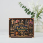Oklahoma Shadow Box 3D Figuur Staat Briefkaart (Staand voorkant)