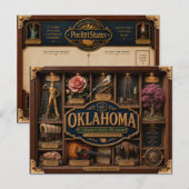 Oklahoma Shadow Box 3D Figuur Staat Briefkaart (Voorkant / Achterkant)