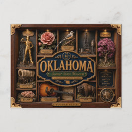 Oklahoma Shadow Box 3D Figuur Staat Briefkaart