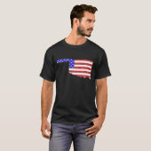 Oklahoma Shaped American Flag Patriotic Oklahoman T-shirt (Voorkant volledig)