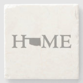 Oklahoma Shaped Letter Home Oklahoman Word Art Stenen Onderzetter (Voorkant)