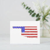Oklahoma Shaped Patriotic Oklahoman American Flag Briefkaart (Staand voorkant)