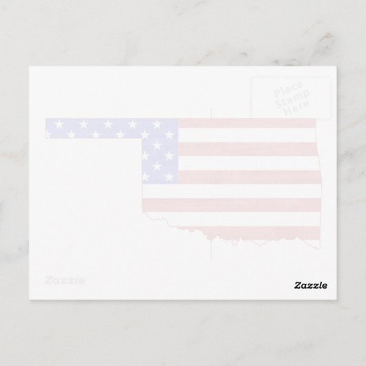 Oklahoma Shaped Patriotic Oklahoman American Flag Briefkaart (Achterkant)