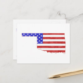 Oklahoma Shaped Patriotic Oklahoman American Flag Briefkaart