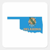 Oklahoma Shaped State Flag Oklahoman Okie Vierkante Sticker (Voorkant)