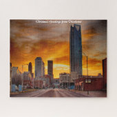 Oklahoma Skyline.Kerstgroetings Legpuzzel (Horizontaal)