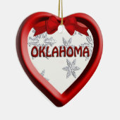 Oklahoma Snowflake Heart-kerstversiering Keramisch Ornament (Rechts)