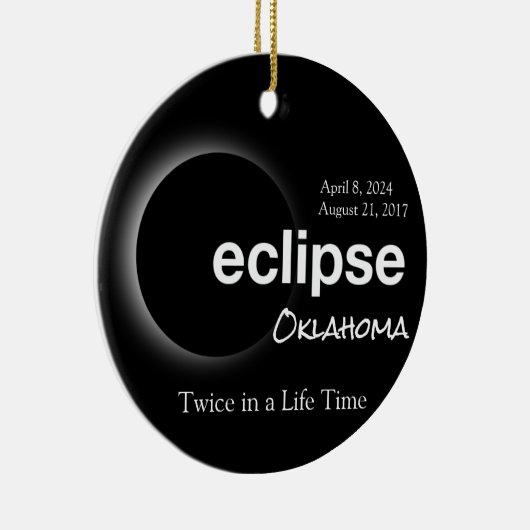 Oklahoma Solar Eclipse 2017 2024 Keramisch Ornament (Rechts)