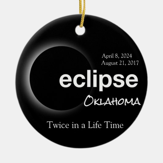 Oklahoma Solar Eclipse 2017 2024 Keramisch Ornament (Voorkant)