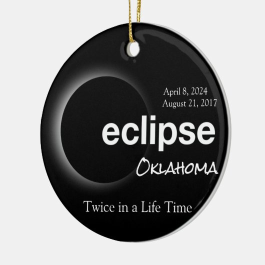 Oklahoma Solar Eclipse 2017 2024 Keramisch Ornament (Links)