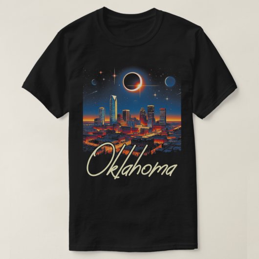 Oklahoma Solar Eclipse 2024 Sterrennacht Solar ECL T-shirt (Design voorkant)