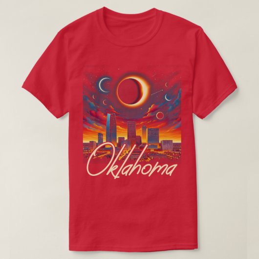 Oklahoma Solar Eclipse 2024 Sterrennacht Solar ECL T-shirt (Design voorkant)