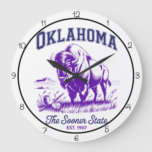 Oklahoma Sooner State Bison Grote Klok (Voorkant)