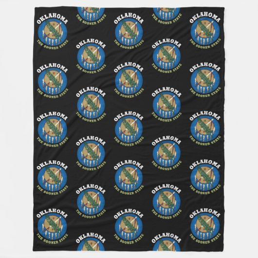 OKLAHOMA SOONER STATE FLAG FLEECE DEKEN (Voorkant)