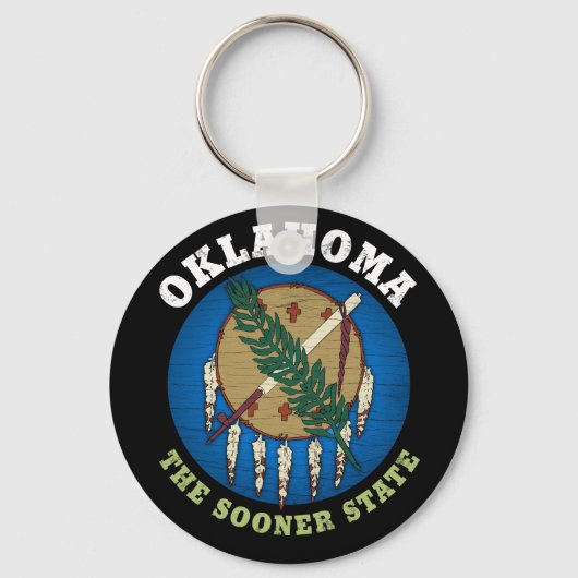 OKLAHOMA SOONER STATE FLAG SLEUTELHANGER (Voorkant)