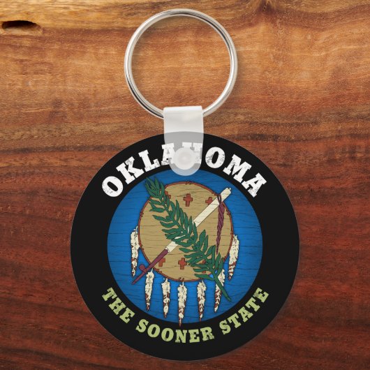 OKLAHOMA SOONER STATE FLAG SLEUTELHANGER (Voorkant)