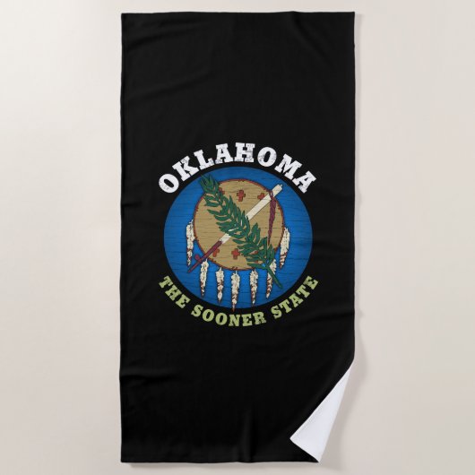 OKLAHOMA SOONER STATE FLAG STRANDLAKEN (Voorkant)