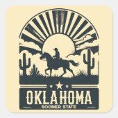 Oklahoma Sooner State Vierkante Sticker (Voorkant)