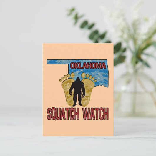 Oklahoma Squatch Watch Briefkaart (Staand voorkant)