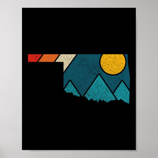 Oklahoma  staat kaart bergen wandelen Pride Poster (Voorkant)