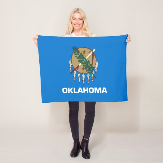 Oklahoma Staatsvlag Fleece Deken (In situ)