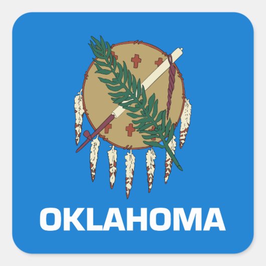 Oklahoma Staatsvlag Vierkante Sticker (Voorkant)