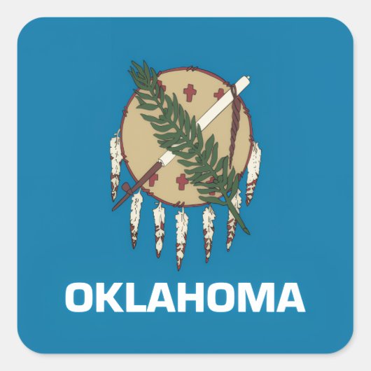 Oklahoma staatsvlag vierkante sticker (Voorkant)