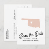 OKLAHOMA State Destination Weduwing ANY COLOR Aankondigingskaart (Voorkant / Achterkant)