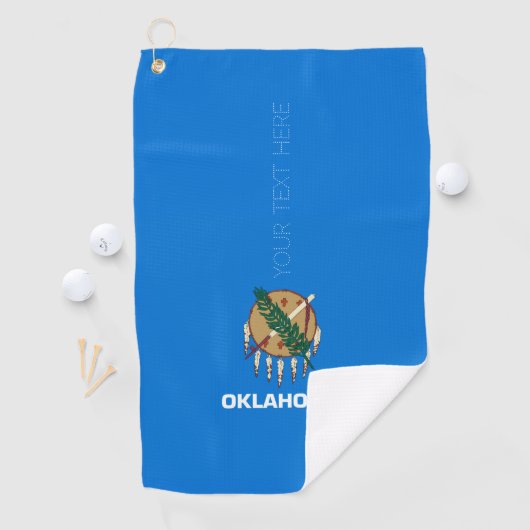 Oklahoma State Flag Design Jouw tekst op een Golfhanddoek (Insitu)