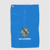 Oklahoma State Flag Design Jouw tekst op een Golfhanddoek (Voorkant)
