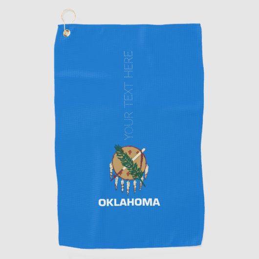 Oklahoma State Flag Design Jouw tekst op een Golfhanddoek (Voorkant)