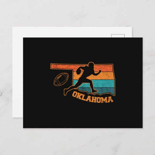 Oklahoma State Footbal Colorful Map Briefkaart (Voorkant / Achterkant)