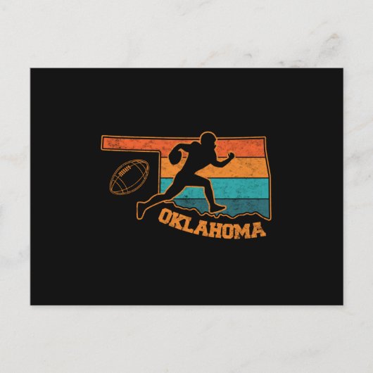 Oklahoma State Footbal Colorful Map Briefkaart (Voorkant)